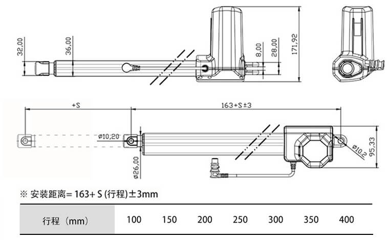 護(hù)理床電動推桿結(jié)構(gòu)圖 護(hù)理床電動推桿結(jié)構(gòu)圖
